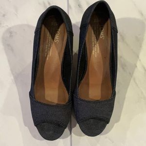 Stella Black Denim TOMS Heels
